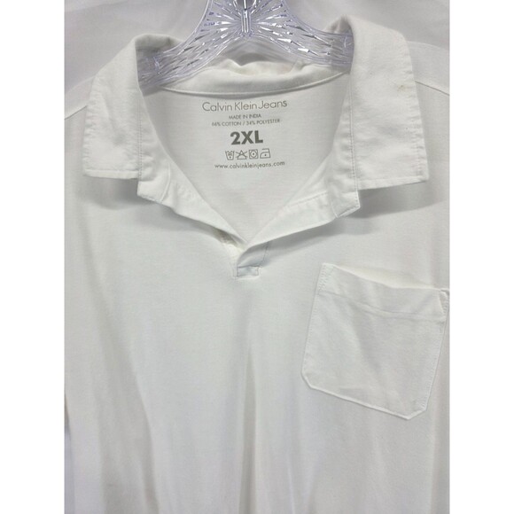 Mens 2XL Calvin Klein Polo White - Picture 3 of 6